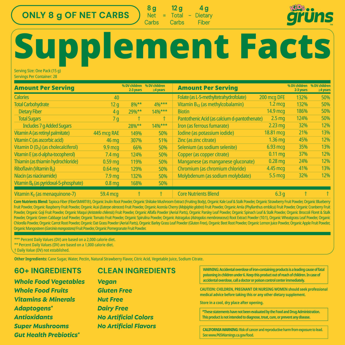 Nutrition label