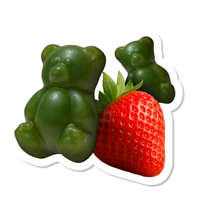 Gummy flavor sticker