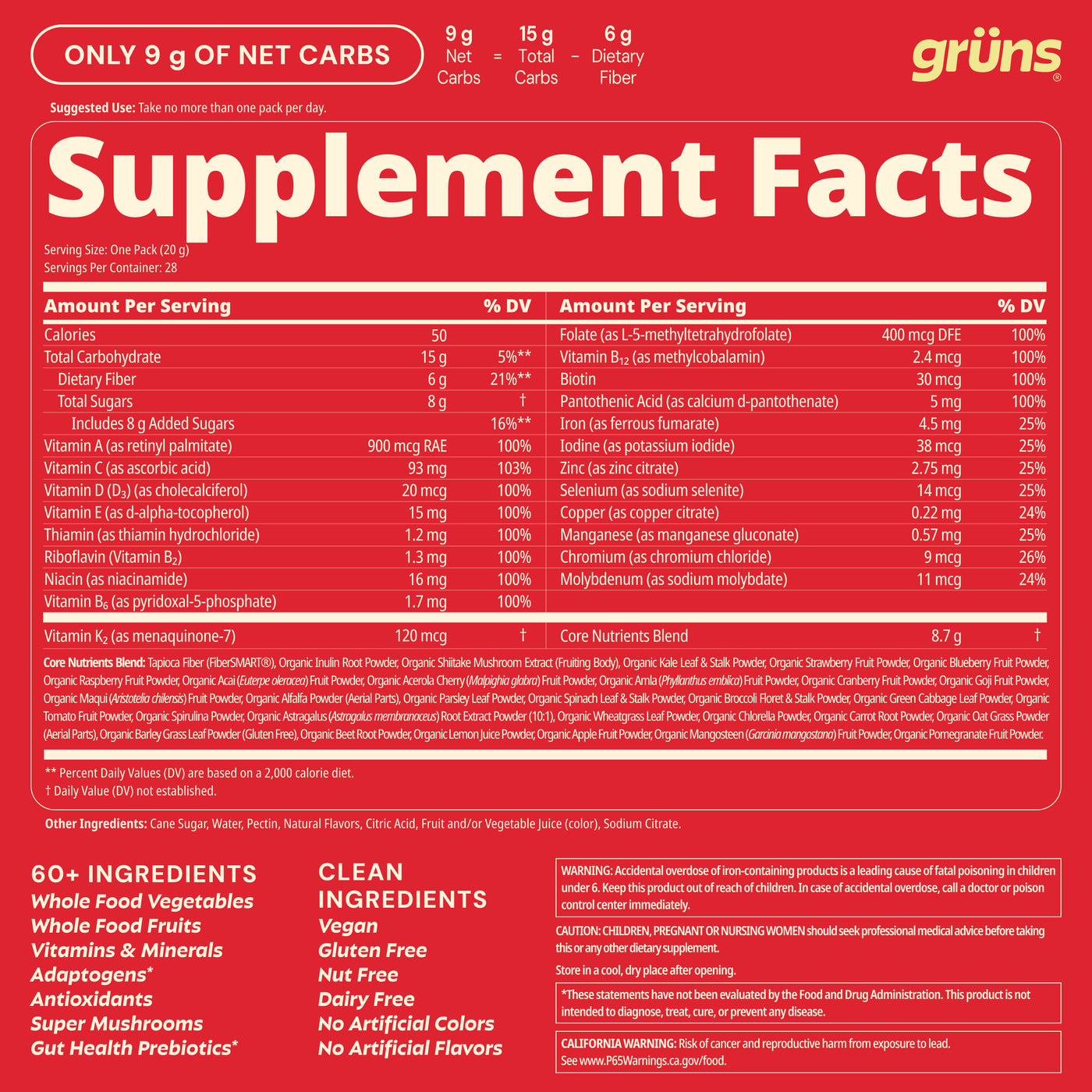 Grüns Raspberry Lemonade | Daily Nutrition Support