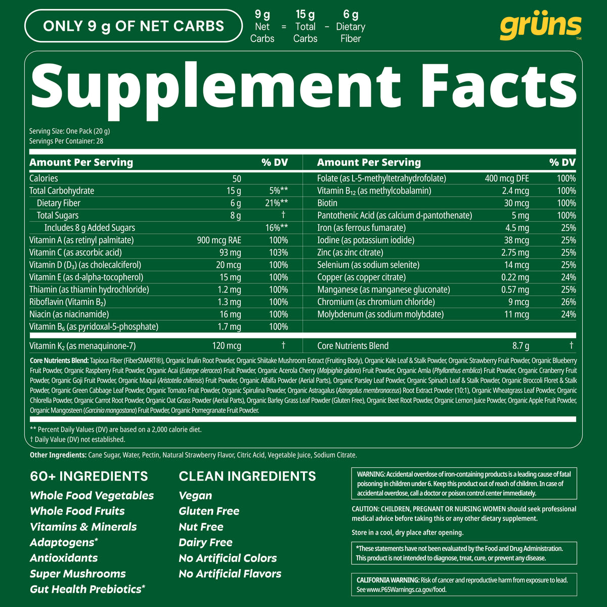 Nutrition label
