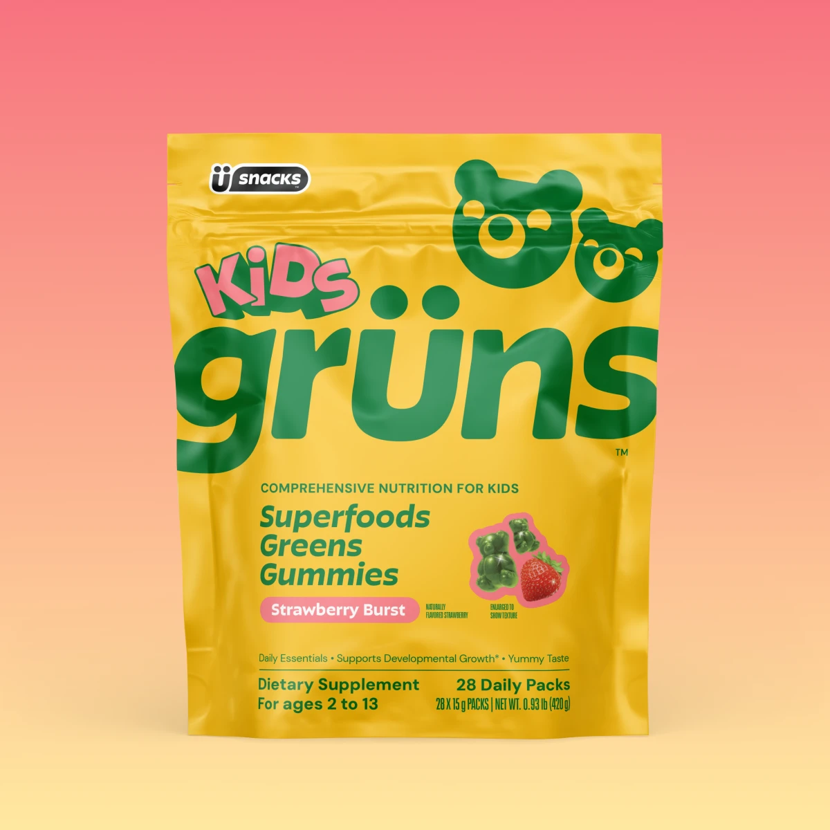 Grüns daily pack with 60+ ingredients