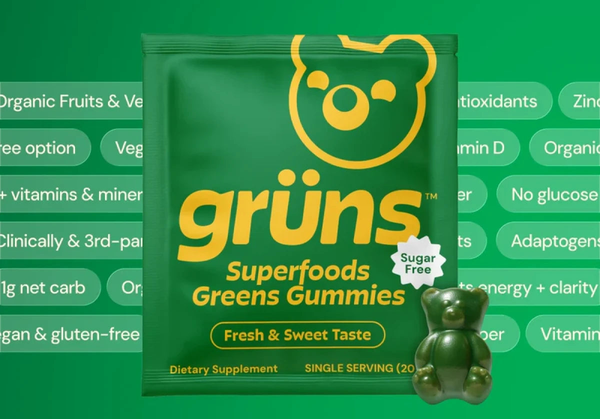 Grüns daily pack with 60+ ingredients