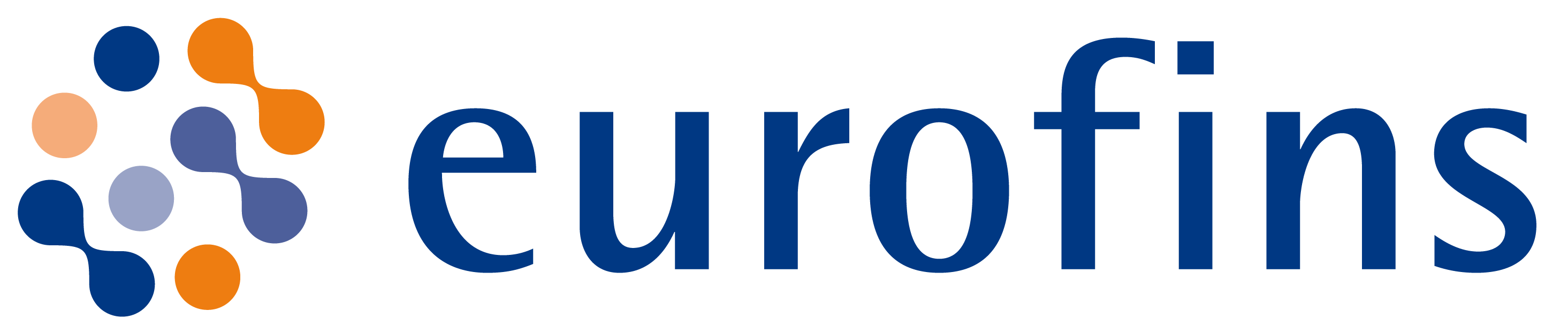 Eurofins logo with colorful molecular design and company name in blue.